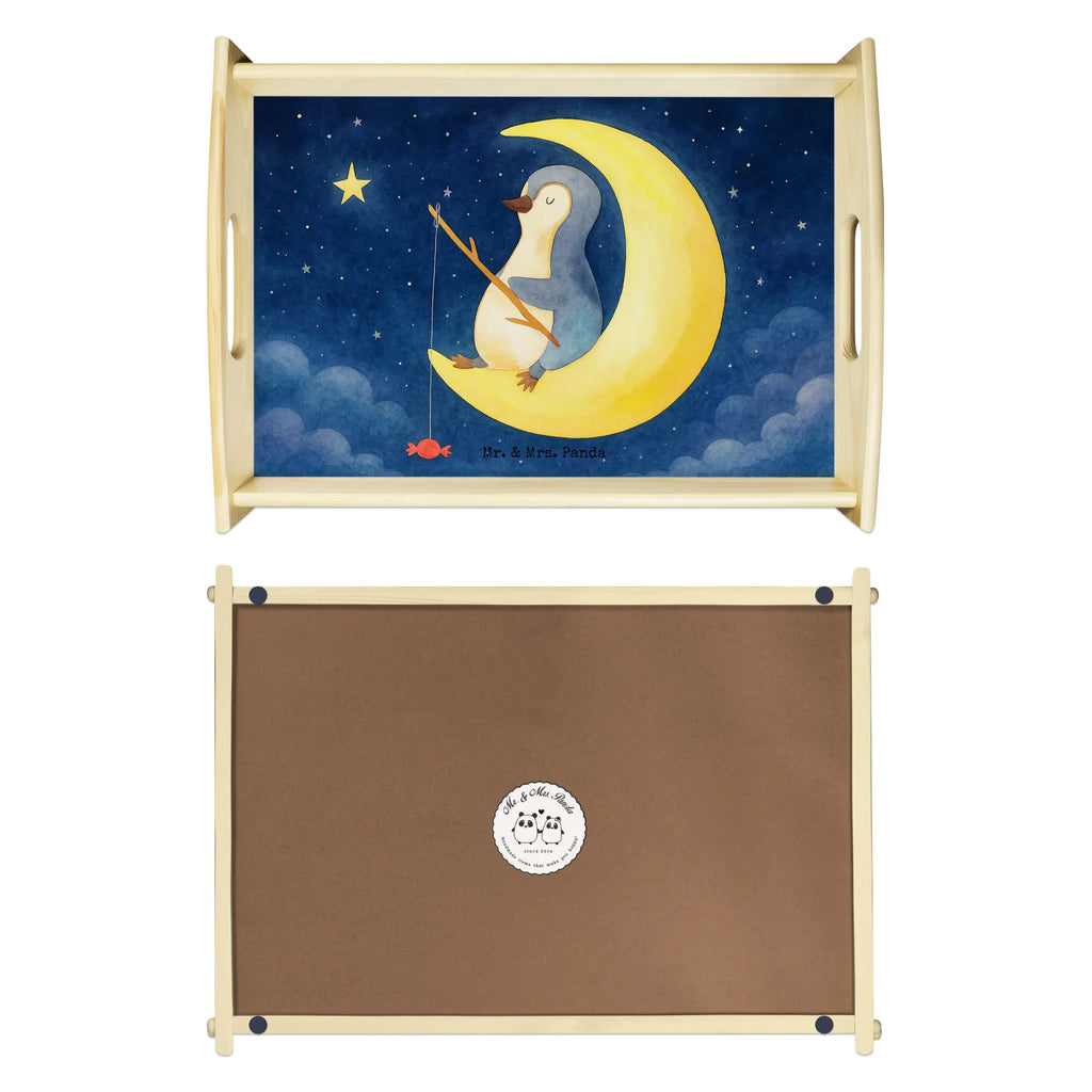 Serving tray Penguin moon Design Serviertablett, Tablett, Holztablett, Küchentablett, Dekotablett, Frühstückstablett, Pinguin, Pinguine, Spruch, schlafen, Nachtruhe, Einschlafen, Schlafzimmer, Schlafstörungen, Gästezimmer