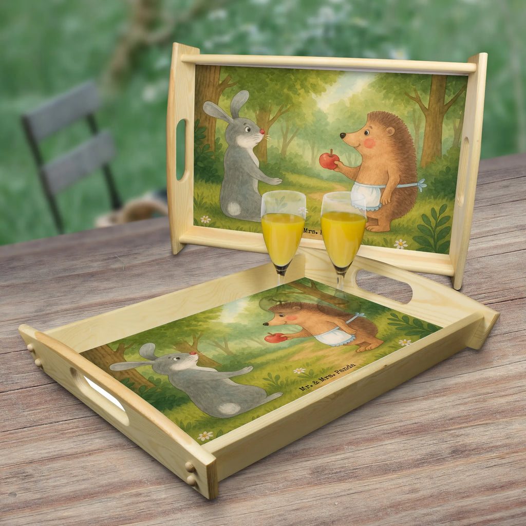 Serving tray Hare Hedgehog Design Dekotablett, Tablett, Serviertablett, Holztablett, Frühstückstablett, Küchentablett, Tiermotive, Gute Laune, lustige Sprüche, Tiere, Trennungsschmerz, Trösten, Igel und Hase, Liebe Spruch, Hase, Igel, Spruch romantisch, Herzschmerz, Liebeskummer Geschenk