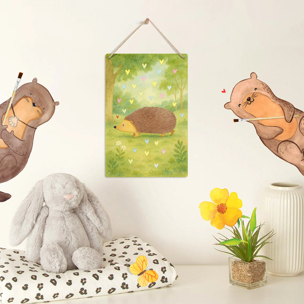 Paint by Numbers Metal Sign Hedgehog hearts Design small animals, cute, funny, cute animal motives, hand drawn, small world, funny sayings, good mood, happy, gifts, gift ideas, special gifts, animal lover, card, hedgehog, hearts, life, heart, Love, kiss, trust