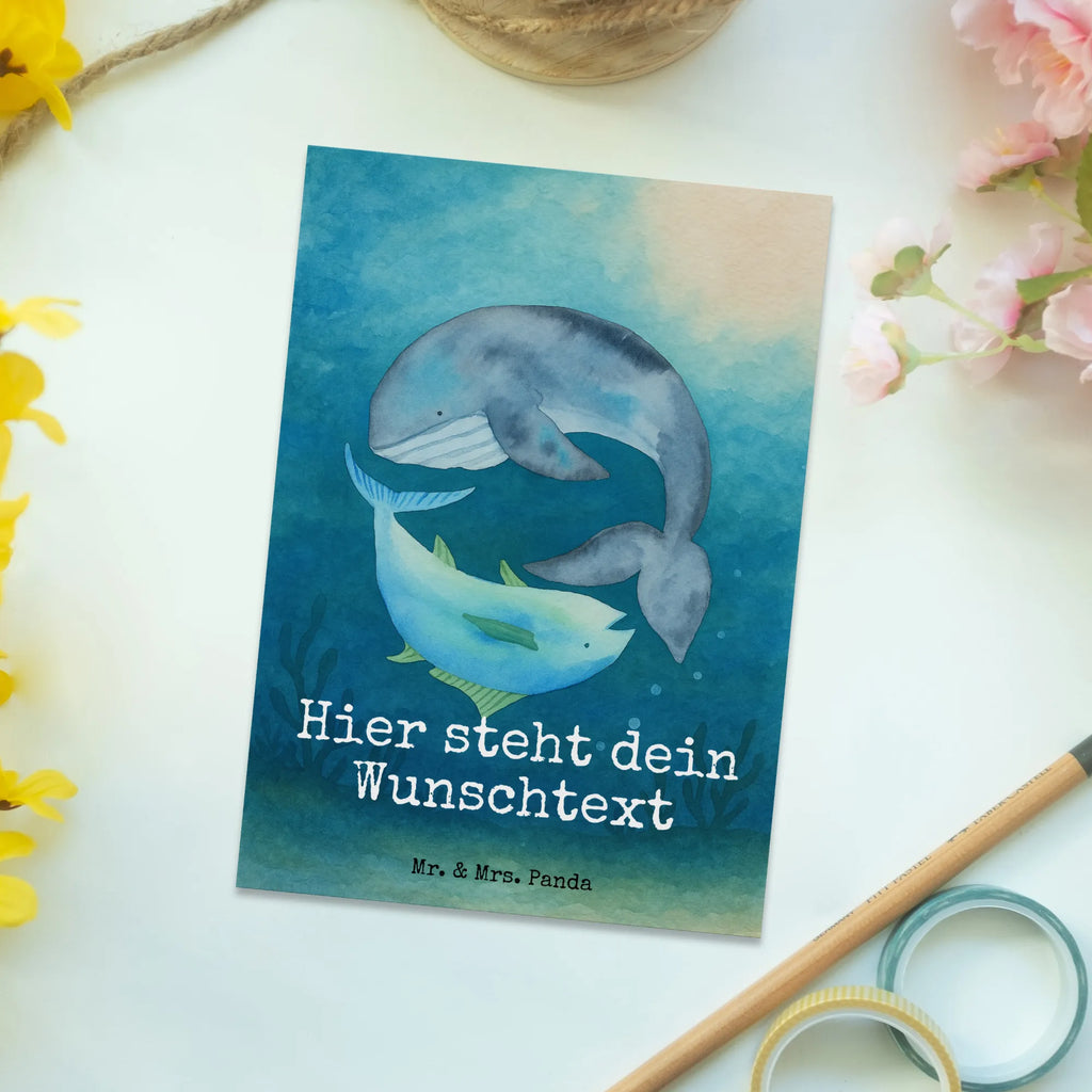 Personalised postcard whale tuna Design Einladung mit Wunschtext, Einladung mit Namen, Grußkarte mit Namen, Grußkarte mit Wunschtext, Geschenkkarte mit Wunschtext, Karte mit Namen, Postkarte personalisierbar, Ansichtskarte mit Wunschtext, Postkarte mit Namen, Postkarte bedrucken, Karte mit Wunschtext, Ansichtskarte mit Namen, Postkarte mit Wunschtext, Geschenkkarte mit Namen, Tiermotive, Gute Laune, lustige Sprüche, Tiere, Flachwitz Geschenk, Tunfisch, Spruch des Tages, Flachwitz, Wal, Witz, Spruch lustig, Wahl, Wortwitz lustig