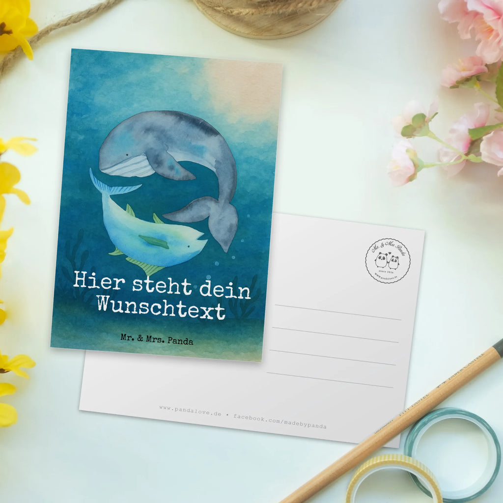 Personalised postcard whale tuna Design Einladung mit Wunschtext, Einladung mit Namen, Grußkarte mit Namen, Grußkarte mit Wunschtext, Geschenkkarte mit Wunschtext, Karte mit Namen, Postkarte personalisierbar, Ansichtskarte mit Wunschtext, Postkarte mit Namen, Postkarte bedrucken, Karte mit Wunschtext, Ansichtskarte mit Namen, Postkarte mit Wunschtext, Geschenkkarte mit Namen, Tiermotive, Gute Laune, lustige Sprüche, Tiere, Flachwitz Geschenk, Tunfisch, Spruch des Tages, Flachwitz, Wal, Witz, Spruch lustig, Wahl, Wortwitz lustig