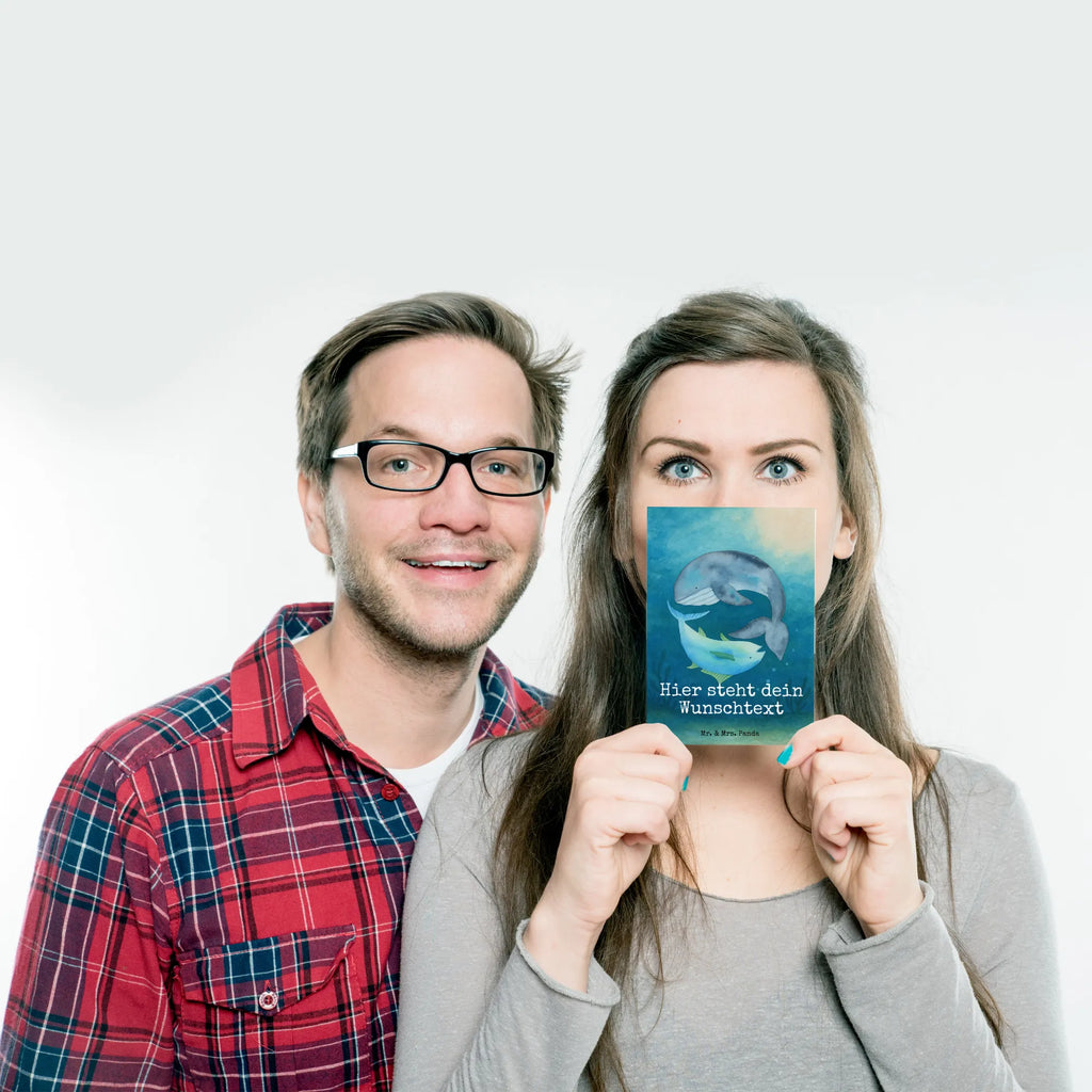 Personalised postcard whale tuna Design Einladung mit Wunschtext, Einladung mit Namen, Grußkarte mit Namen, Grußkarte mit Wunschtext, Geschenkkarte mit Wunschtext, Karte mit Namen, Postkarte personalisierbar, Ansichtskarte mit Wunschtext, Postkarte mit Namen, Postkarte bedrucken, Karte mit Wunschtext, Ansichtskarte mit Namen, Postkarte mit Wunschtext, Geschenkkarte mit Namen, Tiermotive, Gute Laune, lustige Sprüche, Tiere, Flachwitz Geschenk, Tunfisch, Spruch des Tages, Flachwitz, Wal, Witz, Spruch lustig, Wahl, Wortwitz lustig