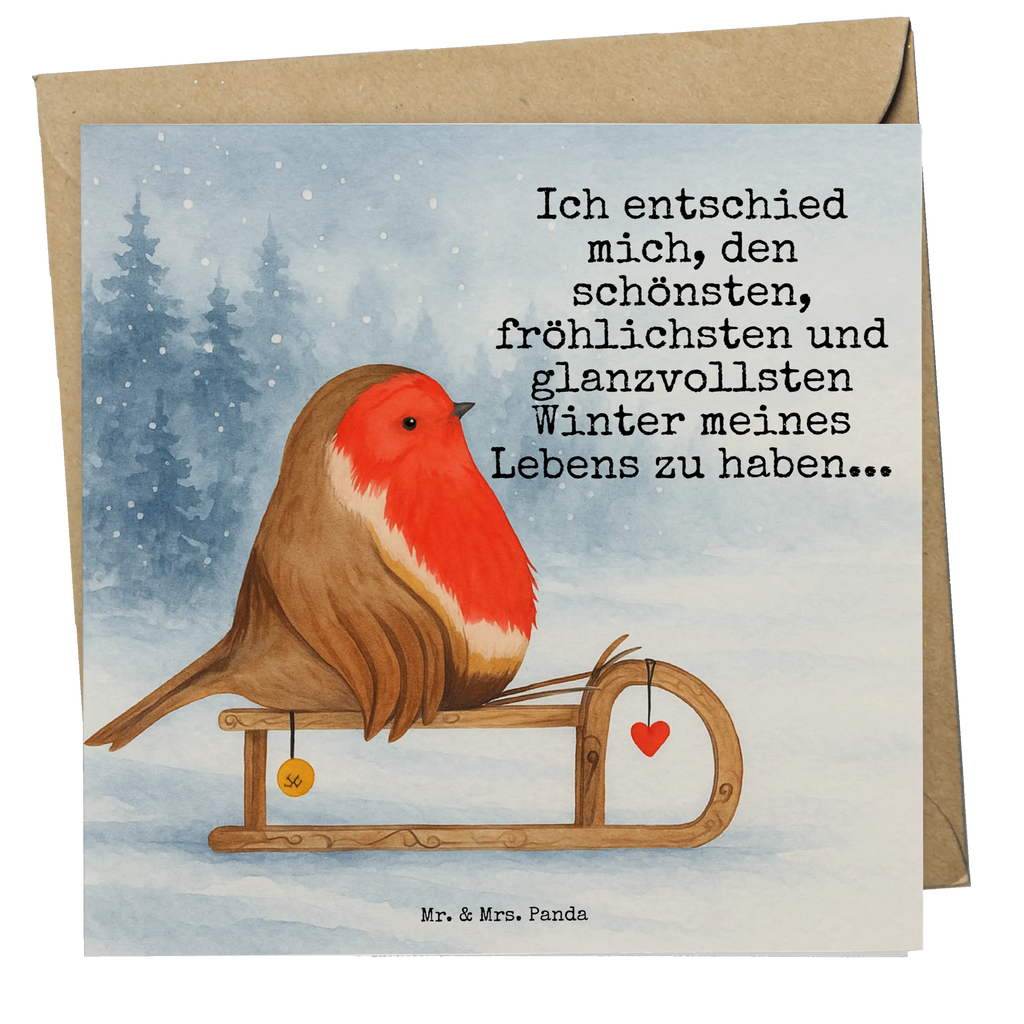 Deluxe Karte Rotkehlchen Schlitten Design Karte, Grußkarte, Klappkarte, Einladungskarte, Glückwunschkarte, Hochzeitskarte, Geburtstagskarte, Hochwertige Grußkarte, Hochwertige Klappkarte, Winter, Weihnachten, Weihnachtsdeko, Nikolaus, Advent, Heiligabend, Wintermotiv, Schlitten, Vogel