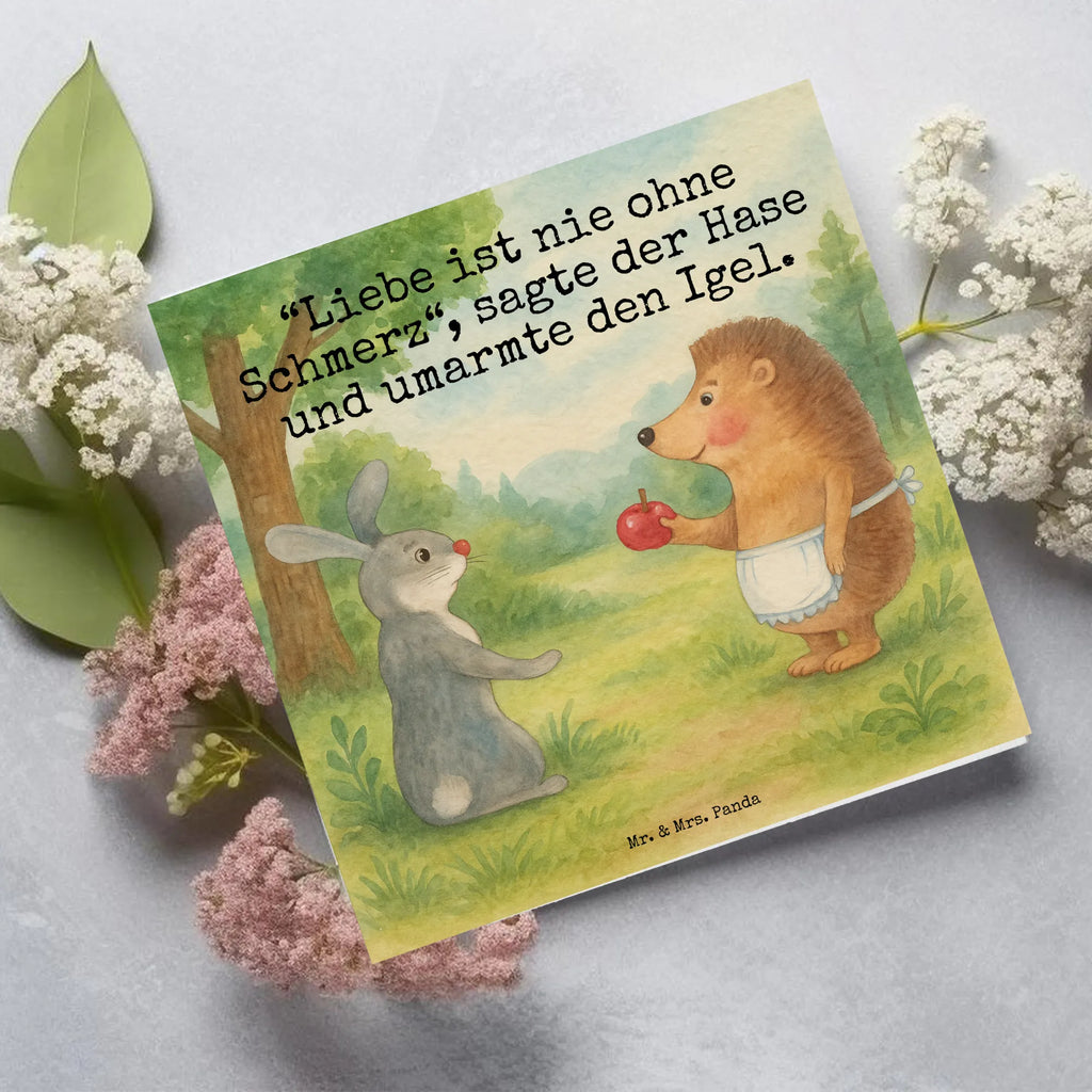Deluxe Card Hare Hedgehog Design Karte, Grußkarte, Klappkarte, Hochzeitskarte, Glückwunschkarte, Hochwertige Grußkarte, Einladungskarte, Hochwertige Klappkarte, Geburtstagskarte, Tiermotive, Gute Laune, lustige Sprüche, Tiere, Spruch romantisch, Igel, Liebeskummer Geschenk, Liebe Spruch, Igel und Hase, Trennungsschmerz, Hase, Herzschmerz, Trösten