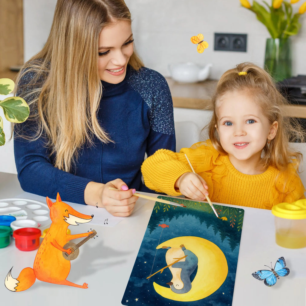 Paint by Numbers Metal Sign Penguin moon Design Penguin, North Pole, Winter, Penguins, night's rest, bedroom, insomnia, falling asleep, sleep, penguins, guest room, saying