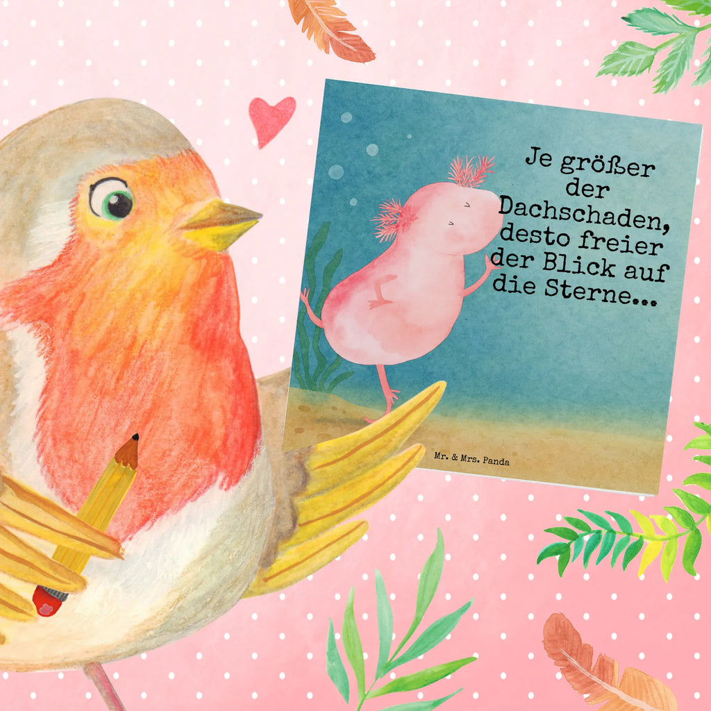 Deluxe Karte Axolotl Tanzen Design Karte, Grußkarte, Klappkarte, Einladungskarte, Glückwunschkarte, Hochzeitskarte, Geburtstagskarte, Hochwertige Grußkarte, Hochwertige Klappkarte, Axolotl, Molch, Axolot, Schwanzlurch, Lurch, Lurche, Dachschaden, Sterne, verrückt, Freundin, beste Freundin