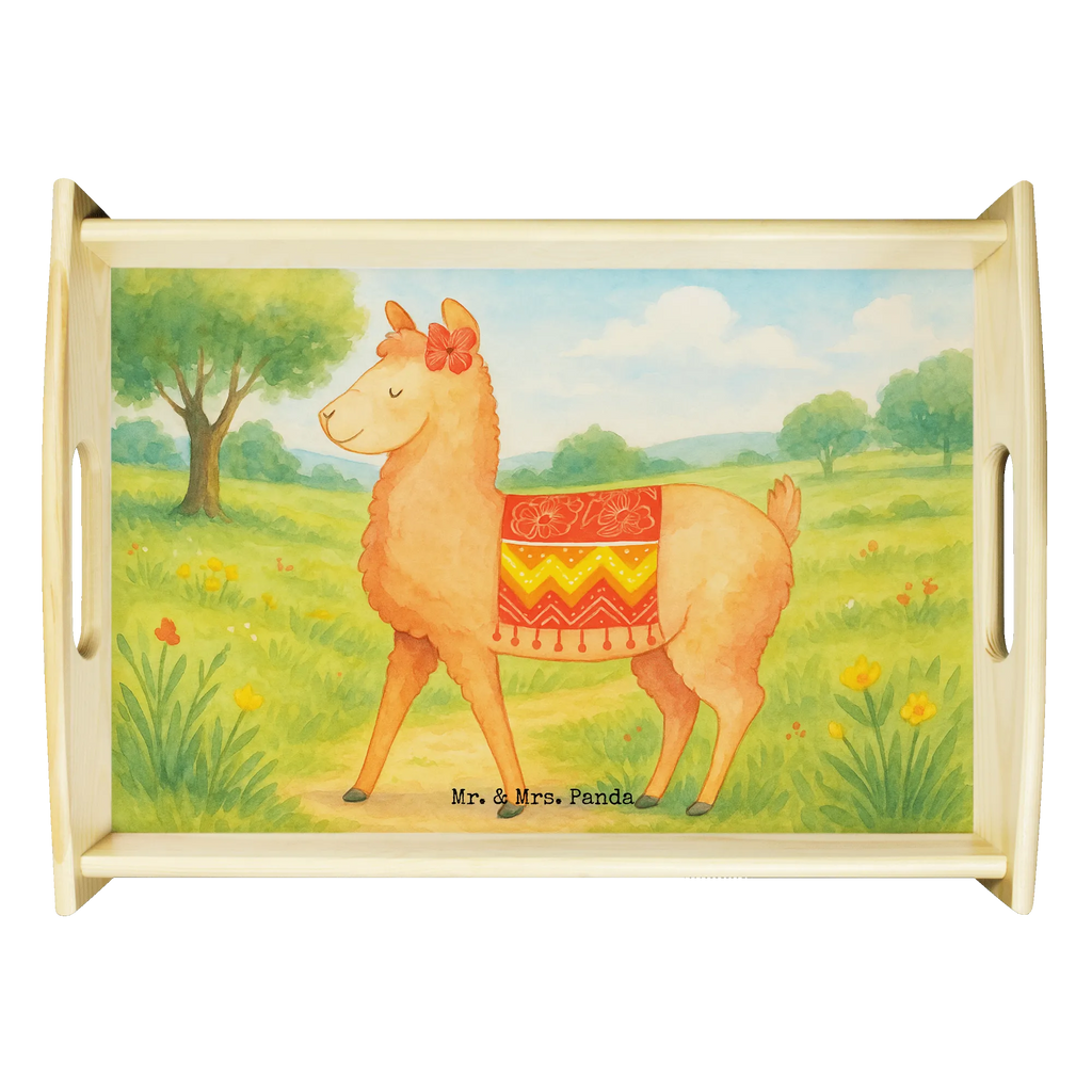 Serviertablett Alpaka Stolz Design Serviertablett, Tablett, Holztablett, Küchentablett, Dekotablett, Frühstückstablett, Alpaka, Lama