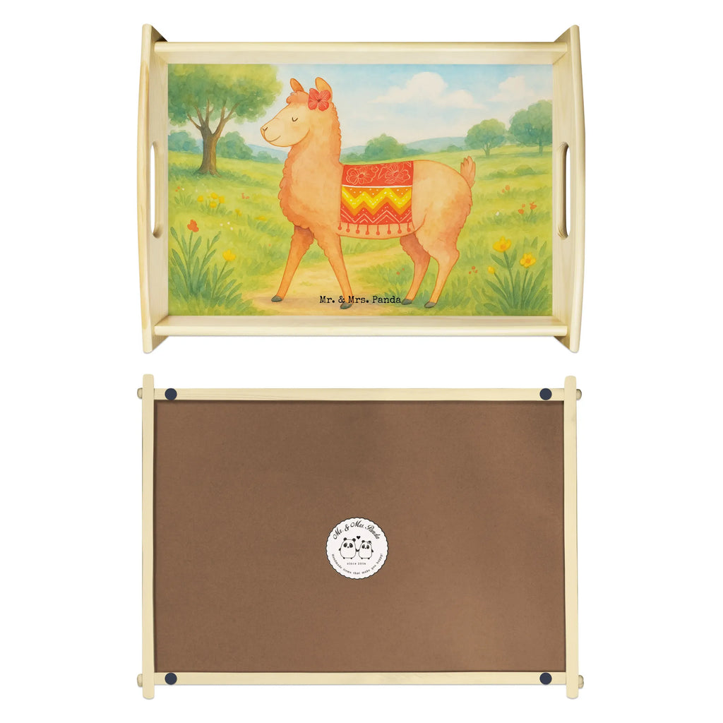 Serviertablett Alpaka Stolz Design Serviertablett, Tablett, Holztablett, Küchentablett, Dekotablett, Frühstückstablett, Alpaka, Lama