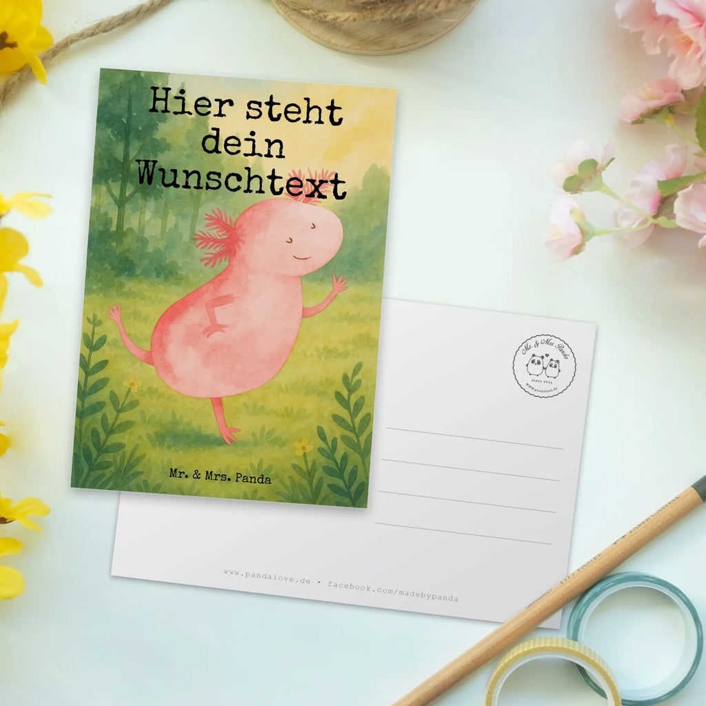 Personalizowana kartka pocztowa aksolotl tańczyć Design Postkarte bedrucken, Einladung mit Wunschtext, Ansichtskarte mit Wunschtext, Karte mit Namen, Einladung mit Namen, Geschenkkarte mit Namen, Karte mit Wunschtext, Grußkarte mit Namen, Postkarte personalisierbar, Grußkarte mit Wunschtext, Postkarte mit Namen, Ansichtskarte mit Namen, Postkarte mit Wunschtext, Geschenkkarte mit Wunschtext, Axolotl, Molch, verrückt, Lurch, Lurche, Schwanzlurch, Freundin, beste Freundin, Dachschaden, Axolot, Sterne