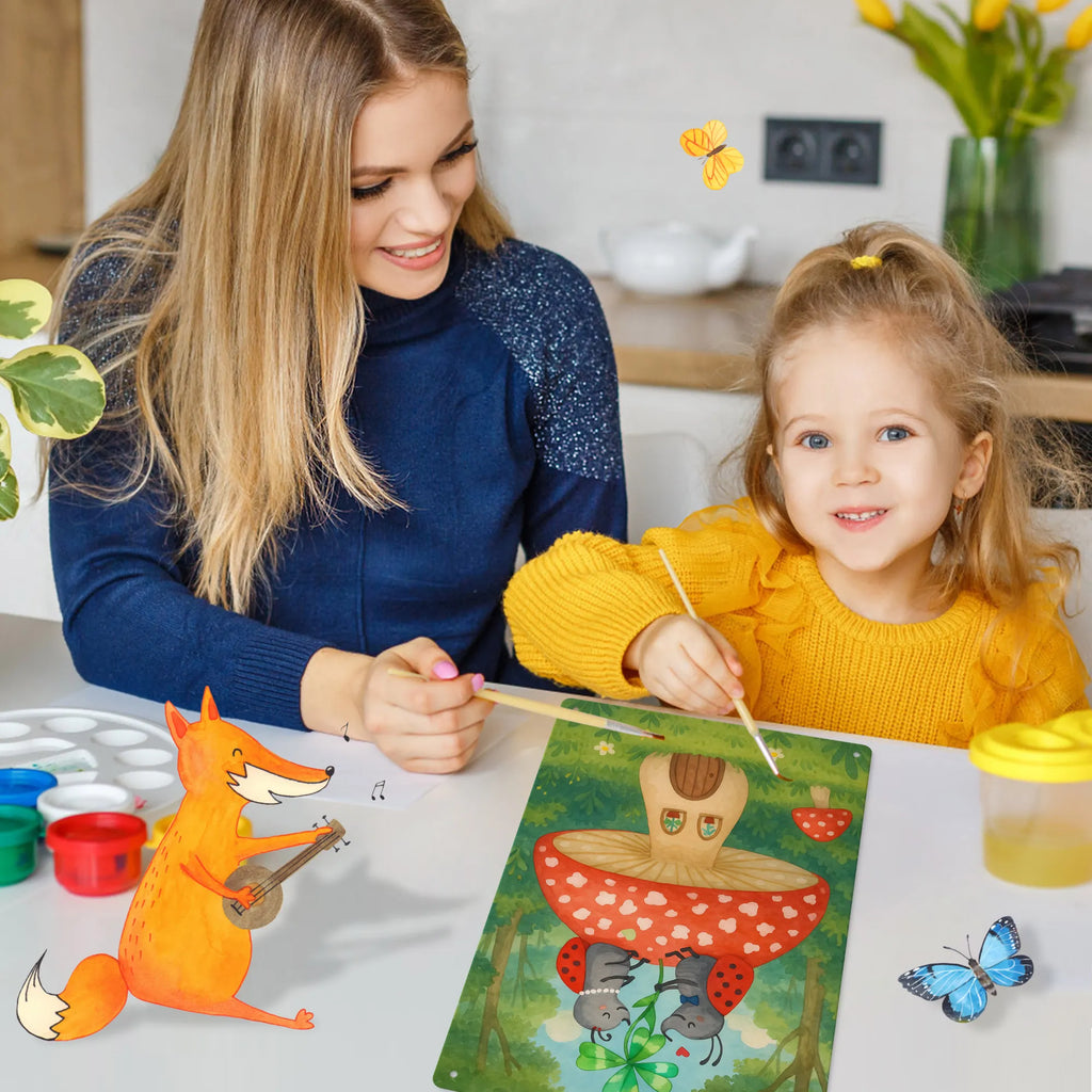 Paint by Numbers Metal Sign ladybug toadstool Design small animals, cute, funny, cute animal motives, hand drawn, small world, funny sayings, good mood, happy, gifts, gift ideas, special gifts, animal lover, card, toadstool, ladybird, house, house of fleshy fungi, at home, flat