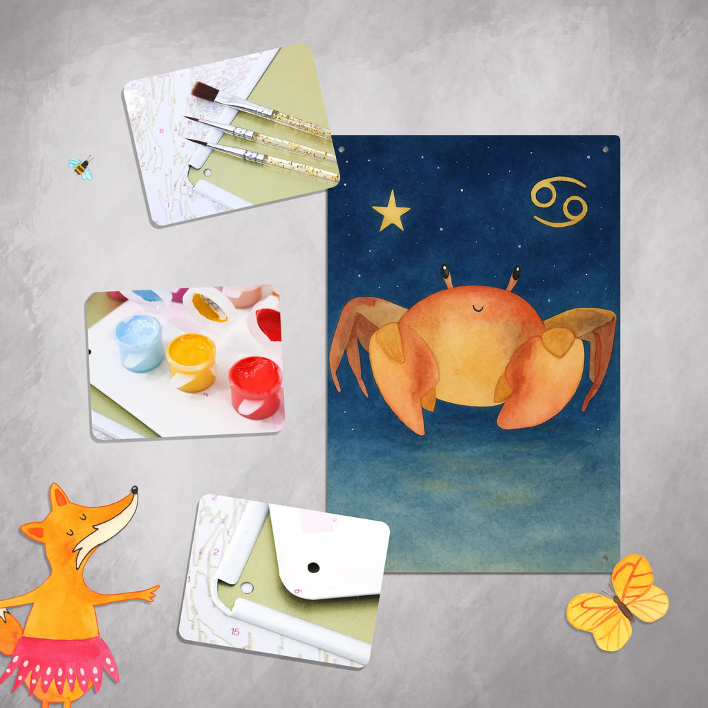 Metalowy szyld do malowania po numerach znak zodiaku krab Design Znak zodiaku, gwiazdozbiór, horoskop, astrologia, ascendent