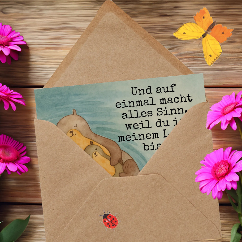 Deluxe Karte Otter Kind Design Karte, Grußkarte, Klappkarte, Einladungskarte, Glückwunschkarte, Hochzeitskarte, Geburtstagskarte, Hochwertige Grußkarte, Hochwertige Klappkarte, Otter, Fischotter, Seeotter, Otter Seeotter See Otter