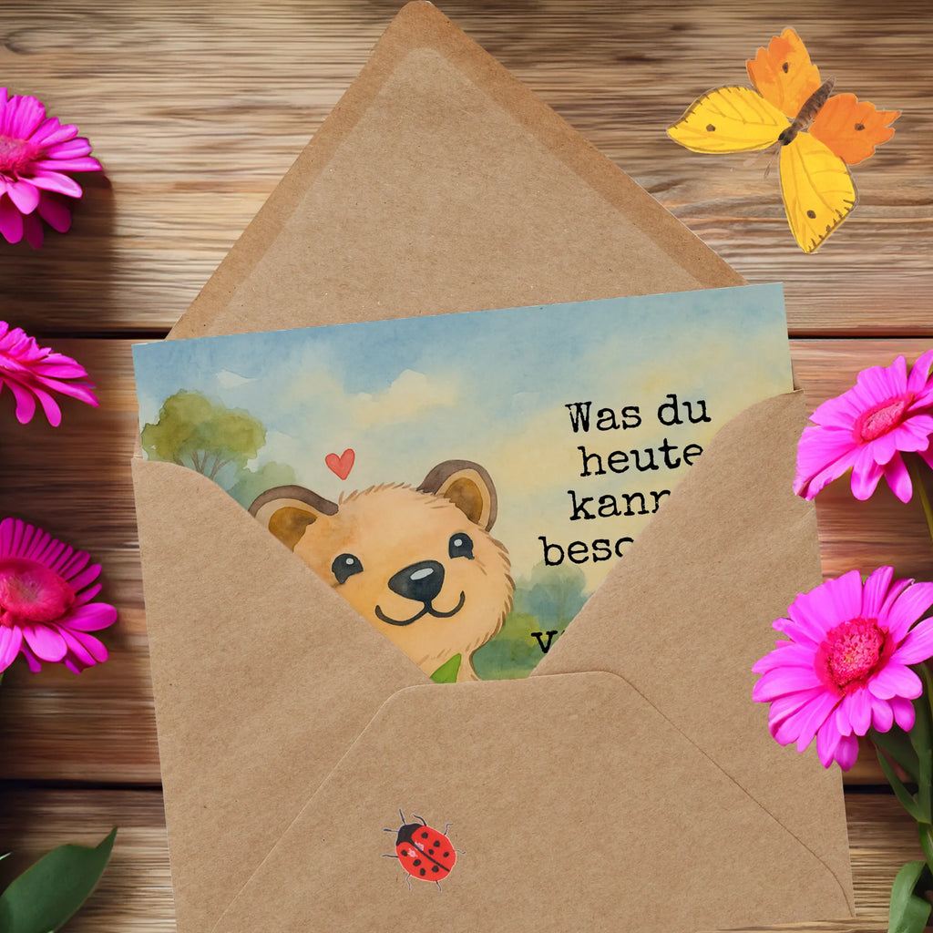 Deluxe Karte Quokka Happy Design Karte, Grußkarte, Klappkarte, Einladungskarte, Glückwunschkarte, Hochzeitskarte, Geburtstagskarte, Hochwertige Grußkarte, Hochwertige Klappkarte, Tiermotive, Gute Laune, lustige Sprüche, Tiere, Quokka, Verschieben, Aufschieberitis, Lustiger Spruch, Niedliches Tier, Dinge erledigen