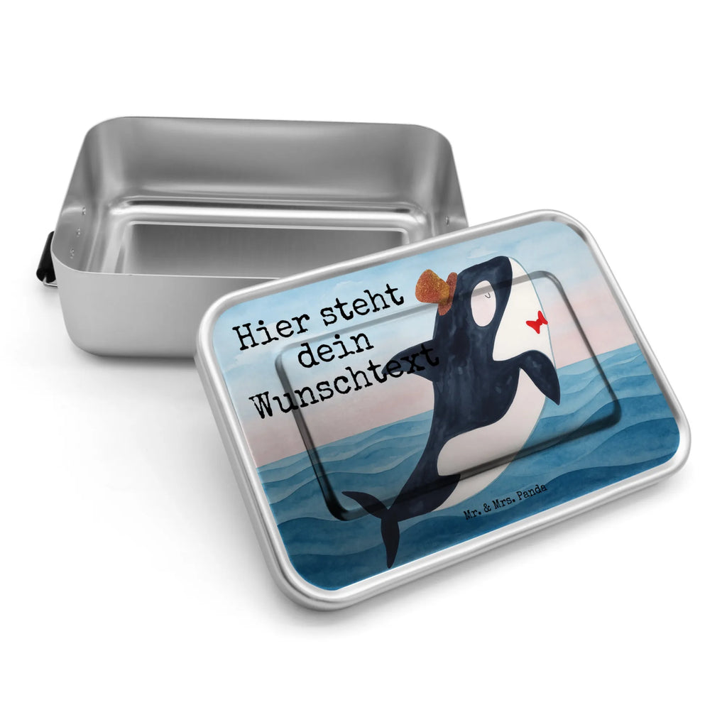 Spersonalizowany metalowy pojemnik na lunch Orka cylinder Design Geschenk mit Namen, Brotbox mit Namen, Brotdose, Schule, Brotbox, Brotdose mit Namen, Kindergarten, Uni, Meerestiere, Meer, Urlaub, Fete, Glitter, Geburtstag, Feier, Narwal, Glitzer, Fest, Konfetti, Glückwunsch, Orca