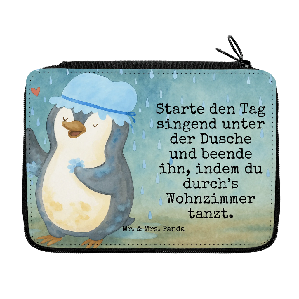 Leather folder Penguin have a shower Design Federmappe, Stiftetasche, Stifte Etui, Schule, Einschulung, Geschenk, Kind, Schüler, Schülerin, Stifterolle, Federmäppchen, Motiv, Grundschule, Federmäppchen bedruckt, Büro Stifte Etui, Bestückte Federmappe, Kinder Federmappe, Federmappe Einschulung, Pinguin, Pinguine, Dusche, duschen, Lebensmotto, Motivation, Neustart, Neuanfang, glücklich sein