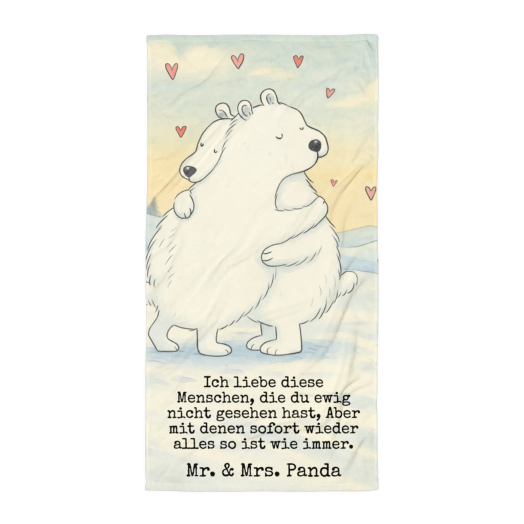 XL Badehandtuch Eisbär Umarmen Design Handtuch, Badetuch, Duschtuch, Strandtuch, Saunatuch, Tiermotive, Gute Laune, lustige Sprüche, Tiere