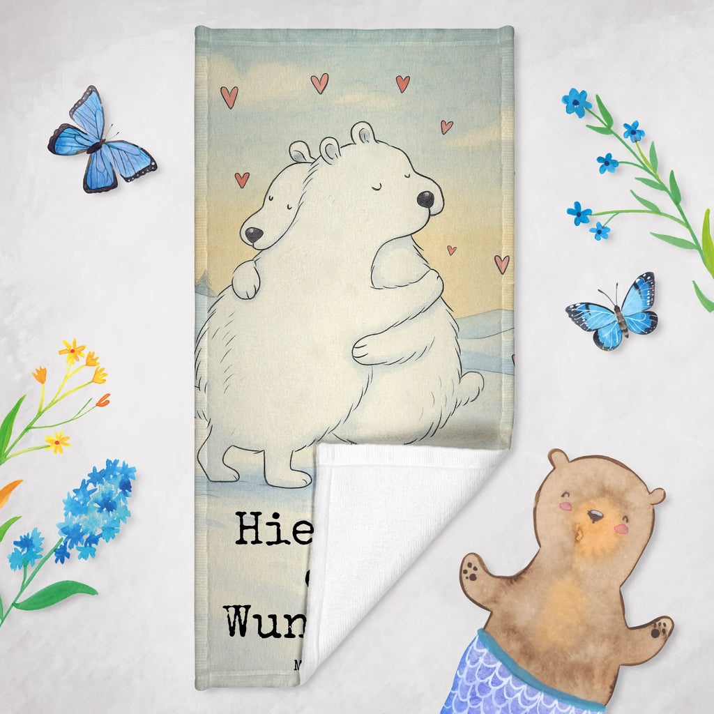Personalized Bath Towel Icebear Embrace Design Duschtuch mit Namen, Saunatuch mit Namen, Kinder Handtuch mit Namen, Strandtuch mit Namen, Personalisiertes Badetuch, Badetuch mit Namen, Personalisiertes Handtuch, Tiermotive, Gute Laune, lustige Sprüche, Tiere