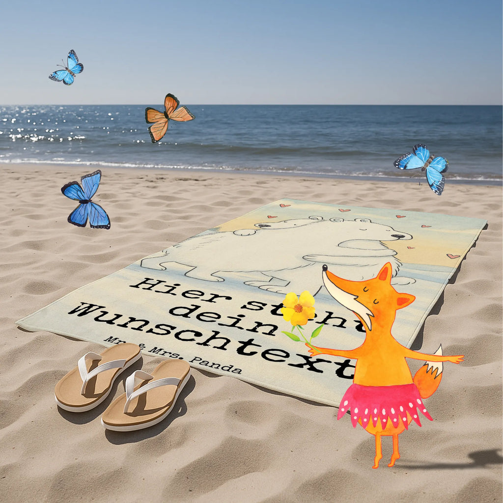 Personalized Bath Towel Icebear Embrace Design Duschtuch mit Namen, Saunatuch mit Namen, Kinder Handtuch mit Namen, Strandtuch mit Namen, Personalisiertes Badetuch, Badetuch mit Namen, Personalisiertes Handtuch, Tiermotive, Gute Laune, lustige Sprüche, Tiere