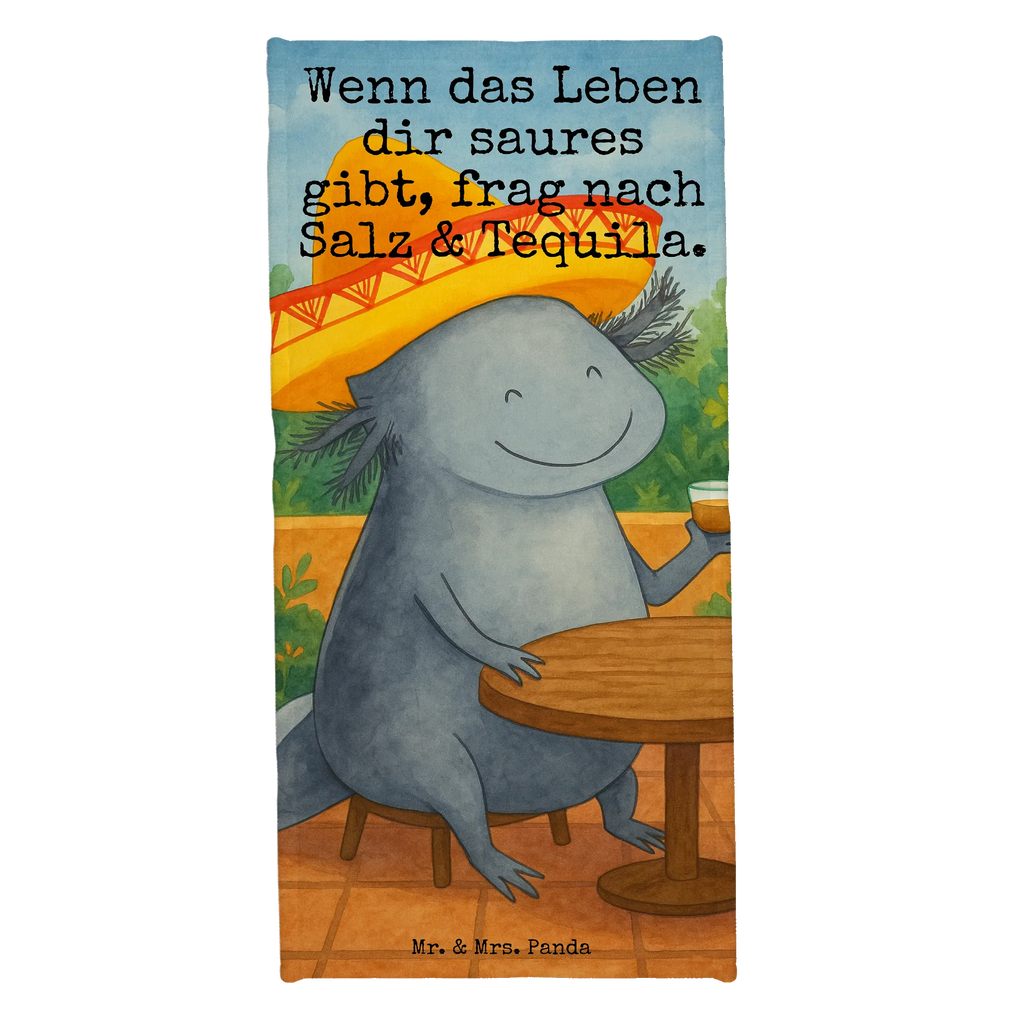 Badehandtuch Axolotl Tequila Design Duschtuch, Badetuch, Strandtuch, Saunatuch, Kinder Handtuch, Axolotl, Molch, Mexico, Mexiko, Sombrero, Zitrone, Tequila, Motivation, Spruch, Schwanzlurch, Lurch, Lurche, Axolot, Feuerdrache, Feuersalamander