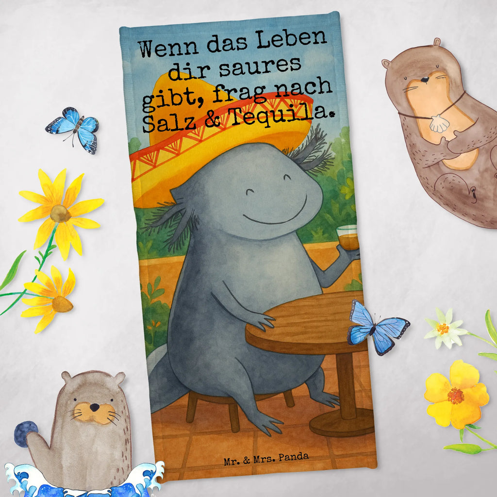 Badehandtuch Axolotl Tequila Design Duschtuch, Badetuch, Strandtuch, Saunatuch, Kinder Handtuch, Axolotl, Molch, Mexico, Mexiko, Sombrero, Zitrone, Tequila, Motivation, Spruch, Schwanzlurch, Lurch, Lurche, Axolot, Feuerdrache, Feuersalamander