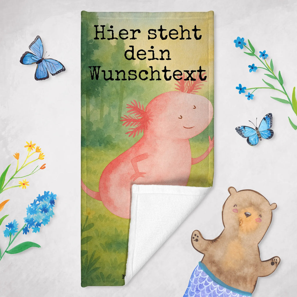 Spersonalizowany ręcznik kąpielowy aksolotl tańczyć Design Duschtuch mit Namen, Kinder Handtuch mit Namen, Personalisiertes Badetuch, Personalisiertes Handtuch, Saunatuch mit Namen, Strandtuch mit Namen, Badetuch mit Namen, Axolotl, Molch, Sterne, beste Freundin, Axolot, Lurche, Freundin, verrückt, Dachschaden, Lurch, Schwanzlurch