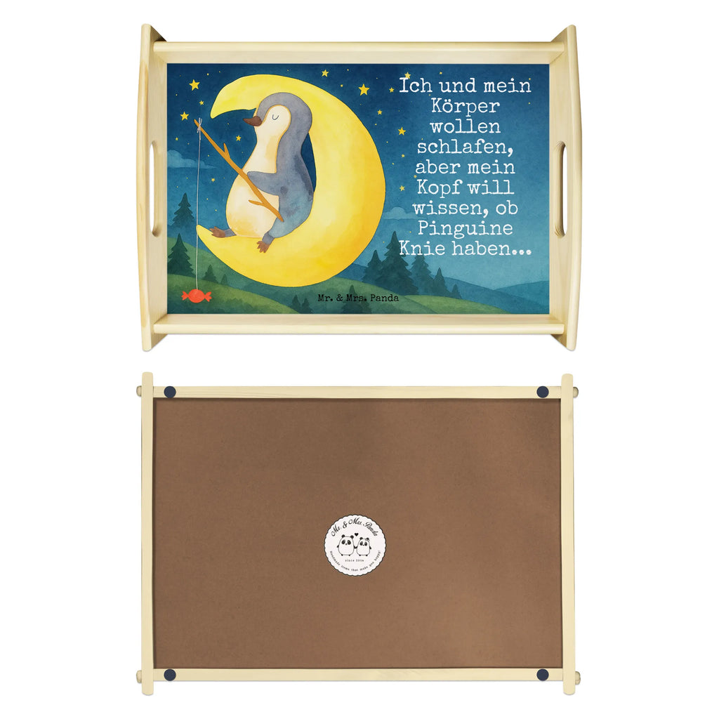 Serving tray Penguin moon Design Serviertablett, Tablett, Holztablett, Küchentablett, Dekotablett, Frühstückstablett, Pinguin, Pinguine, Spruch, schlafen, Nachtruhe, Einschlafen, Schlafzimmer, Schlafstörungen, Gästezimmer