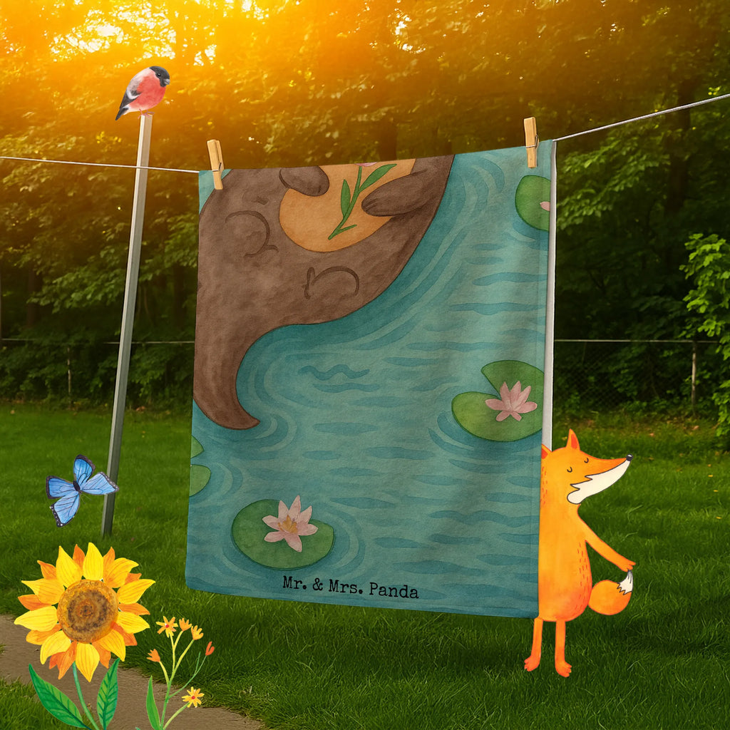 Personalized Bath Towel otter Water Lily Design Badetuch mit Namen, Kinder Handtuch mit Namen, Duschtuch mit Namen, Strandtuch mit Namen, Saunatuch mit Namen, Personalisiertes Badetuch, Personalisiertes Handtuch, Otter, Fischotter, Seeotter, Otter Seeotter See Otter