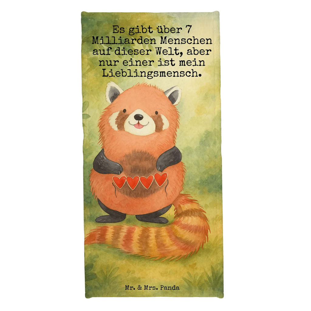 Badehandtuch Roter Panda Design Duschtuch, Badetuch, Strandtuch, Saunatuch, Kinder Handtuch, Tiermotive, Gute Laune, lustige Sprüche, Tiere, Panda, Liebe, Rot, Herz, Liebling, Lieblingsmensch