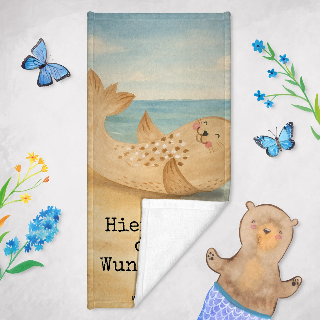 Personalized Bath Towel seal Lay Design Personalisiertes Badetuch, Strandtuch mit Namen, Personalisiertes Handtuch, Saunatuch mit Namen, Kinder Handtuch mit Namen, Duschtuch mit Namen, Badetuch mit Namen, Tiermotive, Gute Laune, lustige Sprüche, Tiere, Meerestier, Seehund, Strand, Lachen, Robbe, Ostsee, Nordsee, Freude, Robben
