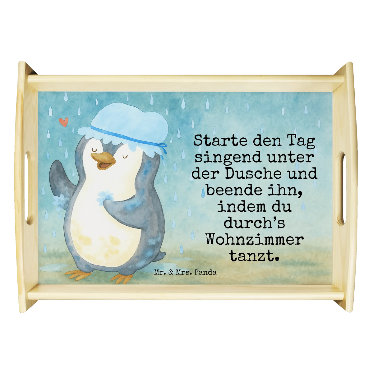 Serving tray Penguin have a shower Design North Pole, Penguins, new beginning, shower, penguins, life motto, new start, being happy