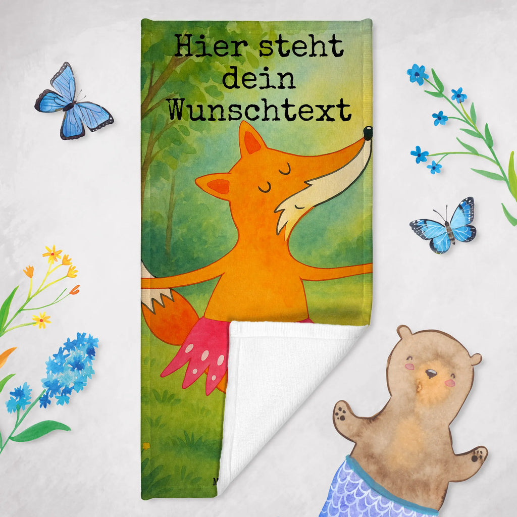 Personalized Bath Towel Fox ballerina Design Kinder Handtuch mit Namen, Personalisiertes Handtuch, Personalisiertes Badetuch, Duschtuch mit Namen, Strandtuch mit Namen, Saunatuch mit Namen, Badetuch mit Namen, Fuchs, Party, Einladung, Tanzen, Tänzerin, Füchsin, Geburtstag, Fuchs Spruch, Ballerina, Ballett, Füchse