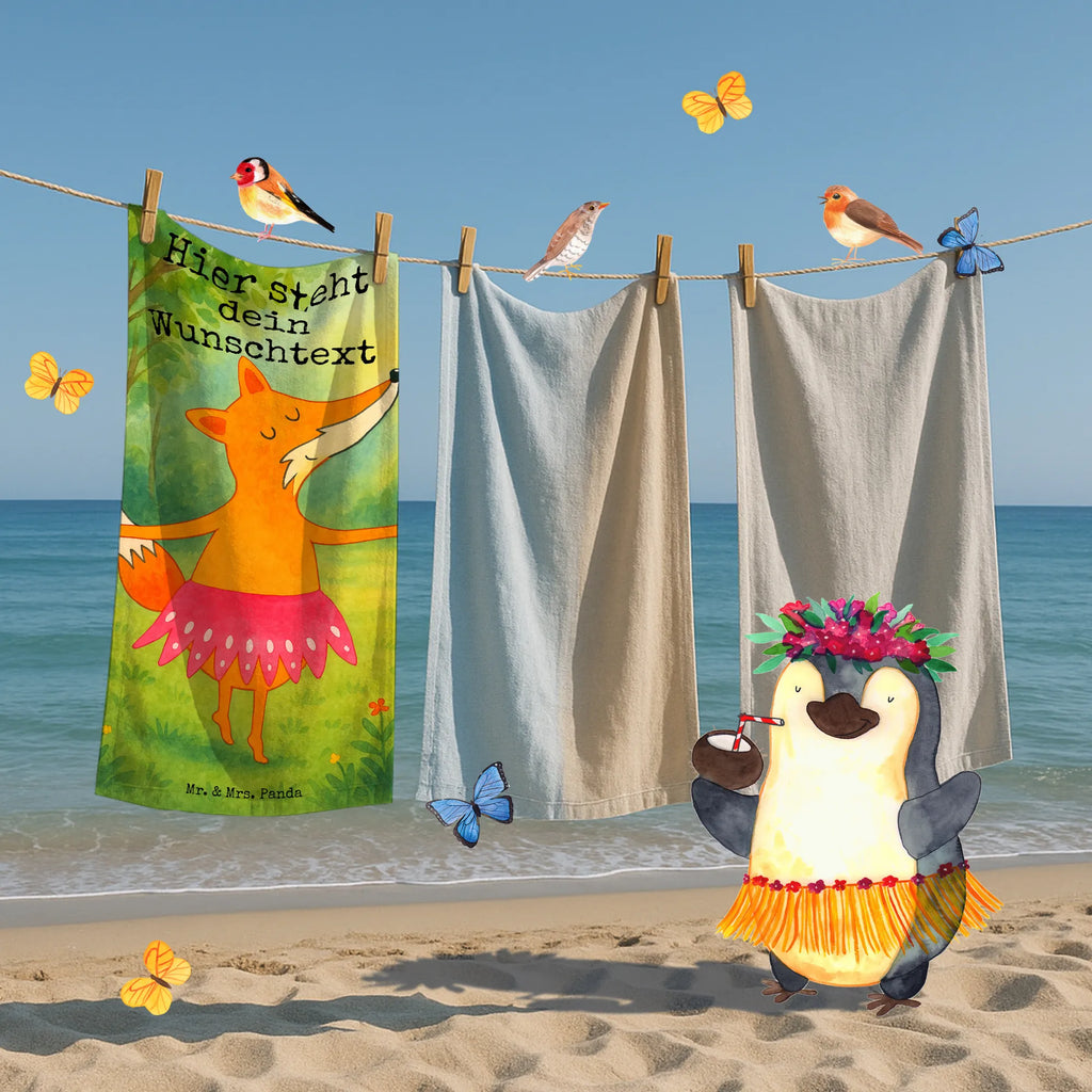 Personalized Bath Towel Fox ballerina Design Kinder Handtuch mit Namen, Personalisiertes Handtuch, Personalisiertes Badetuch, Duschtuch mit Namen, Strandtuch mit Namen, Saunatuch mit Namen, Badetuch mit Namen, Fuchs, Party, Einladung, Tanzen, Tänzerin, Füchsin, Geburtstag, Fuchs Spruch, Ballerina, Ballett, Füchse