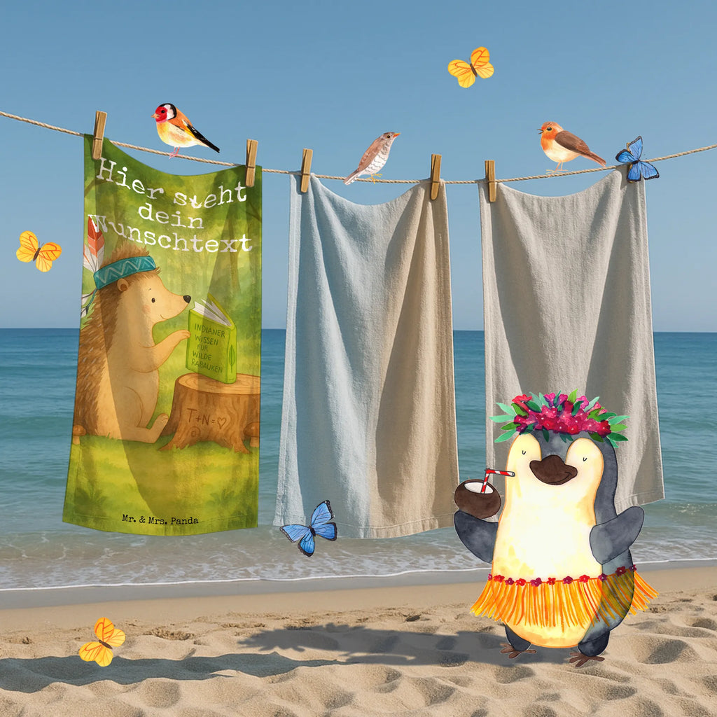 Personalisiertes Badehandtuch Igel Federschmuck Design Saunatuch mit Namen, Badetuch mit Namen, Personalisiertes Handtuch, Personalisiertes Badetuch, Kinder Handtuch mit Namen, Duschtuch mit Namen, Strandtuch mit Namen, Waldtiere, Tiere, Lagerfeuer, Camping, Abenteuer, Igel, Indianer