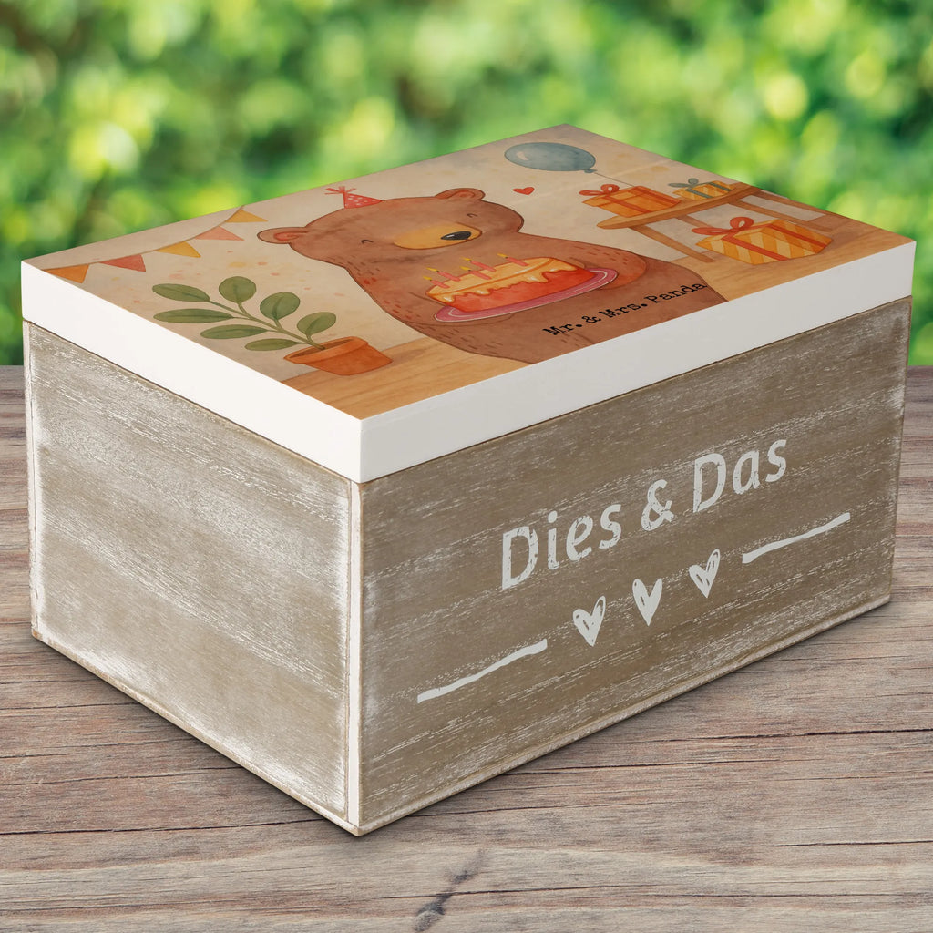 Skrzynia drewniana urodziny Misiowy tort Design Erinnerungsbox, Kiste, Aufbewahrungsbox, Holzkiste, XXL, Geschenkbox, Schatzkiste, Truhe, Schatulle, Dekokiste, Geschenkdose, Erinnerungskiste, Geburtstag, Geburtstagsgeschenk, Geschenk, für, Mitbringsel, Feier, Party, zum