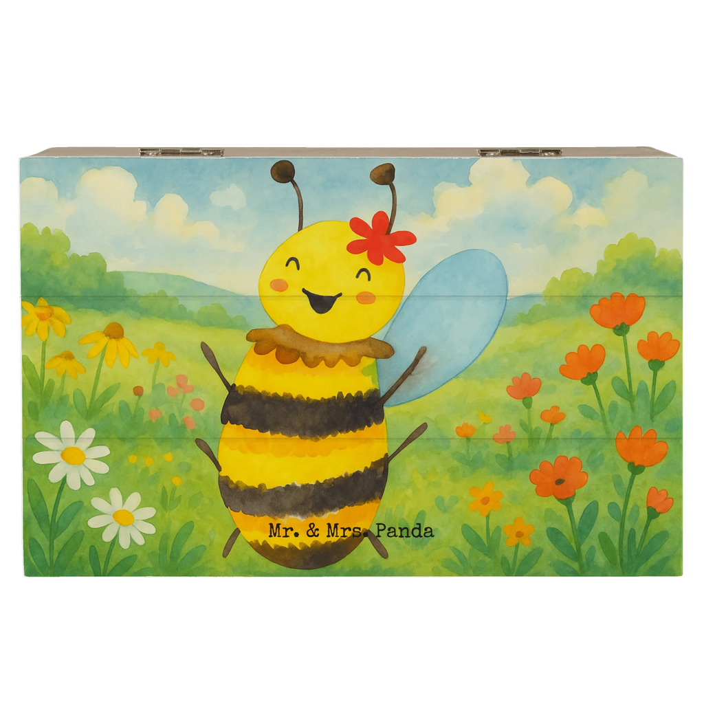 Holzkiste Biene Happy Design Truhe, Kiste, Schatzkiste, Aufbewahrungsbox, Erinnerungsbox, Schatulle, Dekokiste, Holzkiste, Geschenkdose, Erinnerungskiste, XXL, Geschenkbox, Biene, Wespe, Hummel