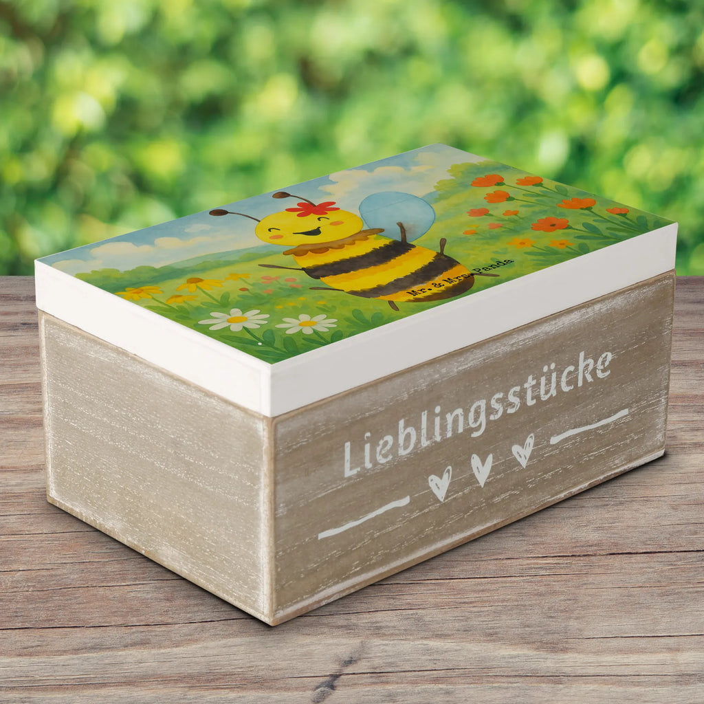 Holzkiste Biene Happy Design Truhe, Kiste, Schatzkiste, Aufbewahrungsbox, Erinnerungsbox, Schatulle, Dekokiste, Holzkiste, Geschenkdose, Erinnerungskiste, XXL, Geschenkbox, Biene, Wespe, Hummel