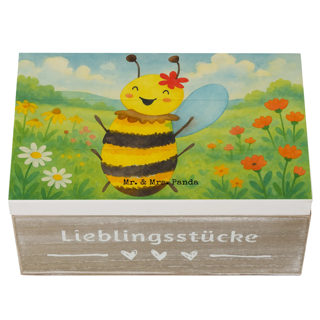 Holzkiste Biene Happy Design Truhe, Kiste, Schatzkiste, Aufbewahrungsbox, Erinnerungsbox, Schatulle, Dekokiste, Holzkiste, Geschenkdose, Erinnerungskiste, XXL, Geschenkbox, Biene, Wespe, Hummel