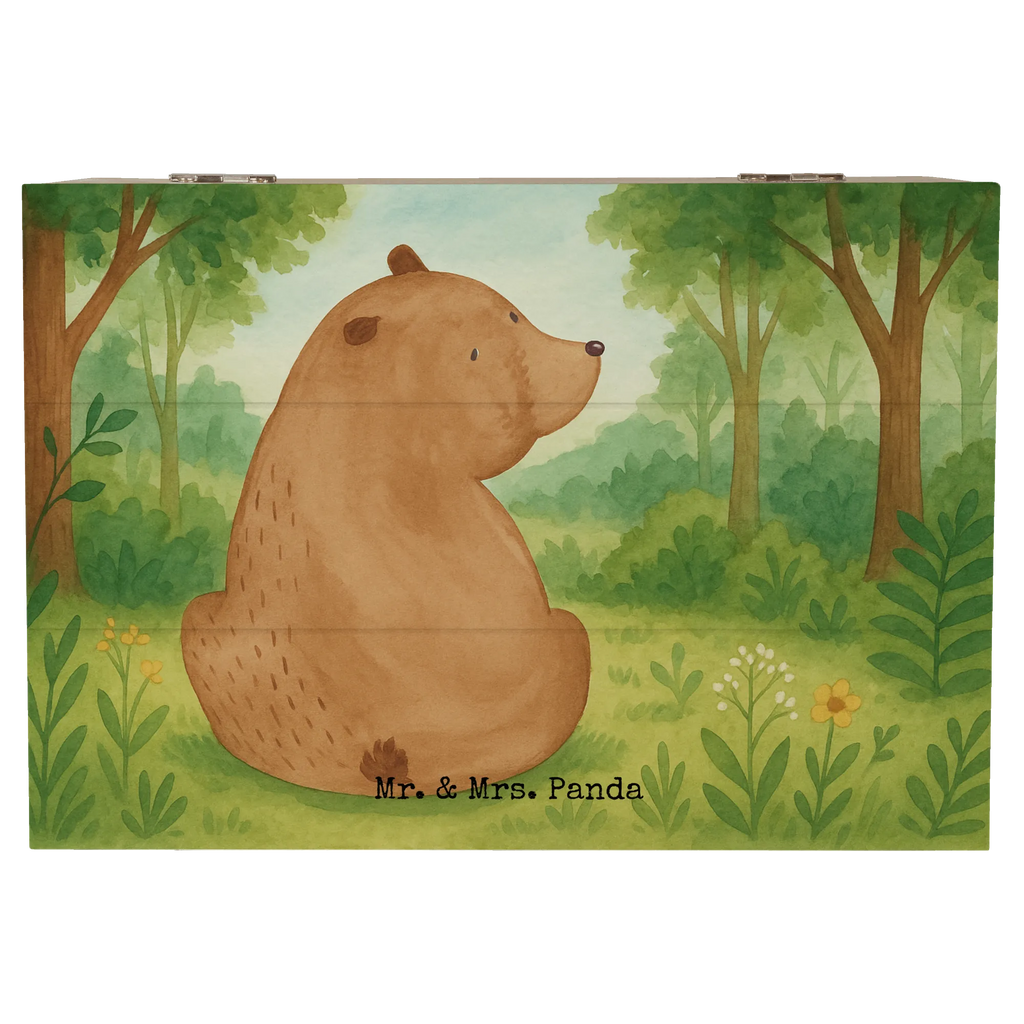 Holzkiste Bär Schulterblick Design Kiste, XXL, Schatzkiste, Erinnerungsbox, Holzkiste, Aufbewahrungsbox, Geschenkdose, Schatulle, Geschenkbox, Erinnerungskiste, Dekokiste, Truhe, Bär, Teddy, Teddybär, Weisheit, Selbstachtung, Bärenliebe, Motivation, Bären, Weltansicht