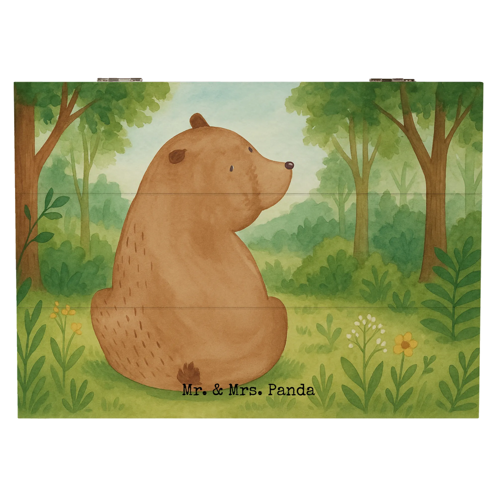 Holzkiste Bär Schulterblick Design Kiste, XXL, Schatzkiste, Erinnerungsbox, Holzkiste, Aufbewahrungsbox, Geschenkdose, Schatulle, Geschenkbox, Erinnerungskiste, Dekokiste, Truhe, Bär, Teddy, Teddybär, Weisheit, Selbstachtung, Bärenliebe, Motivation, Bären, Weltansicht