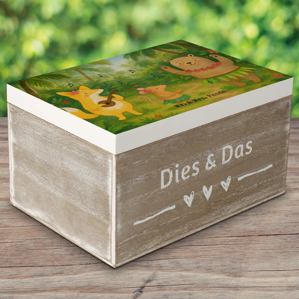 Holzkiste Waldtiere Aloha Design Kiste, Schatulle, Erinnerungskiste, Aufbewahrungsbox, Dekokiste, Schatzkiste, XXL, Holzkiste, Erinnerungsbox, Geschenkbox, Truhe, Geschenkdose, Tiermotive, Gute Laune, lustige Sprüche, Tiere, Igel, Tanzen, Aloha, Waldtiere, Bär, Wald, Hase, Leben, Musik, Lachen