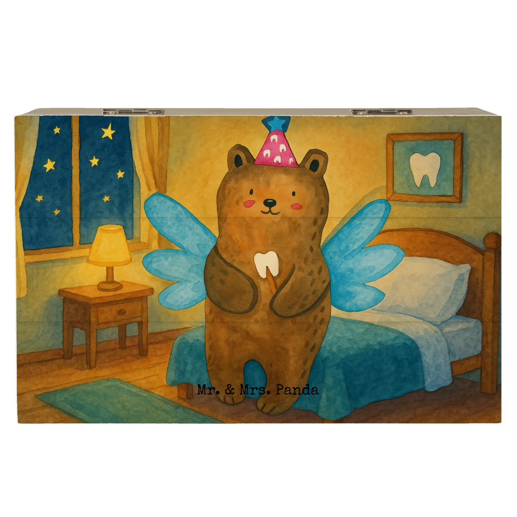Skrzynia drewniana niedźwiedź Wróżka zębów Design Schatulle, Schatzkiste, Aufbewahrungsbox, Geschenkdose, Dekokiste, Geschenkbox, Kiste, Erinnerungskiste, Erinnerungsbox, Holzkiste, XXL, Truhe, Bär, Teddy, Teddybär, Milchzahn, Zahnfee, Erster Zahn, Fee