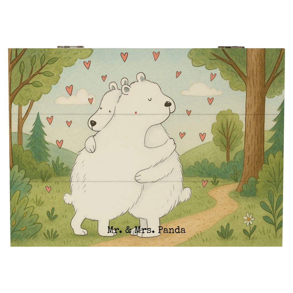 Holzkiste Eisbär Umarmen Design Truhe, Kiste, Geschenkbox, Erinnerungsbox, Aufbewahrungsbox, Schatzkiste, Holzkiste, Erinnerungskiste, XXL, Schatulle, Dekokiste, Geschenkdose, Tiermotive, Gute Laune, lustige Sprüche, Tiere