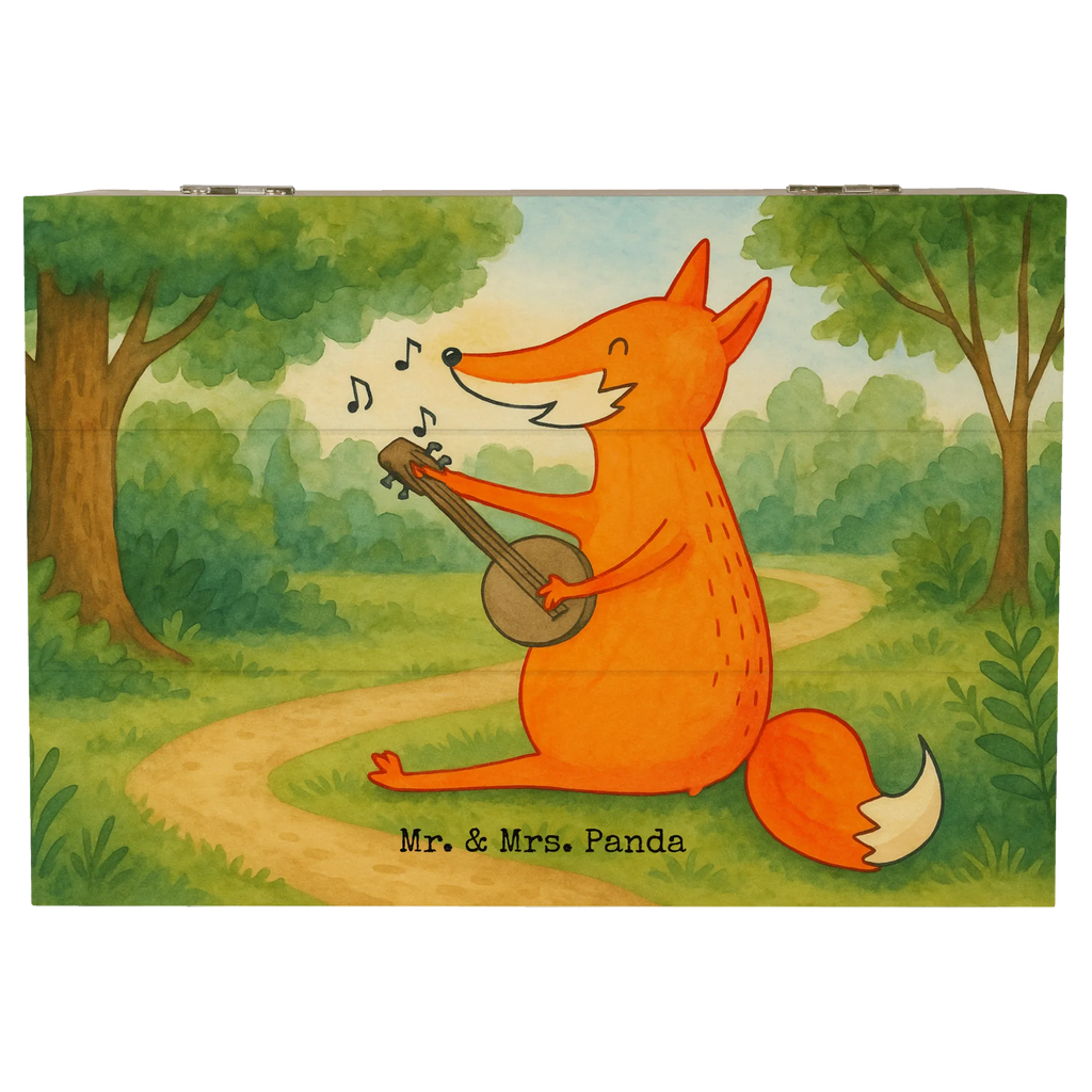 Holzkiste Fuchs Gitarre Design Schatzkiste, Schatulle, Kiste, Dekokiste, Geschenkdose, Erinnerungskiste, Holzkiste, XXL, Truhe, Aufbewahrungsbox, Erinnerungsbox, Geschenkbox, Fuchs, Füchse, Musikerin, Gitarre, Musik Spruch, Geschenk Musiker, Sängerin, Sänger