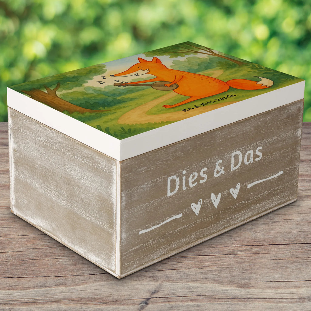 Holzkiste Fuchs Gitarre Design Schatzkiste, Schatulle, Kiste, Dekokiste, Geschenkdose, Erinnerungskiste, Holzkiste, XXL, Truhe, Aufbewahrungsbox, Erinnerungsbox, Geschenkbox, Fuchs, Füchse, Musikerin, Gitarre, Musik Spruch, Geschenk Musiker, Sängerin, Sänger