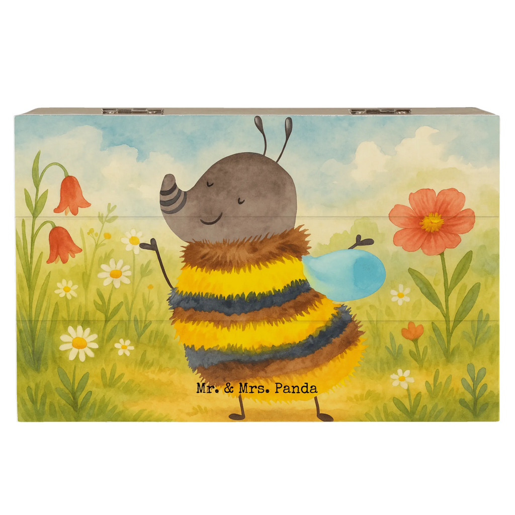 Holzkiste Hummel flauschig Design Holzkiste, Schatulle, Geschenkdose, XXL, Erinnerungsbox, Dekokiste, Aufbewahrungsbox, Truhe, Kiste, Geschenkbox, Erinnerungskiste, Schatzkiste, Tiermotive, Gute Laune, lustige Sprüche, Tiere, Natur, Hummel, Blume, Biene, Flauschig