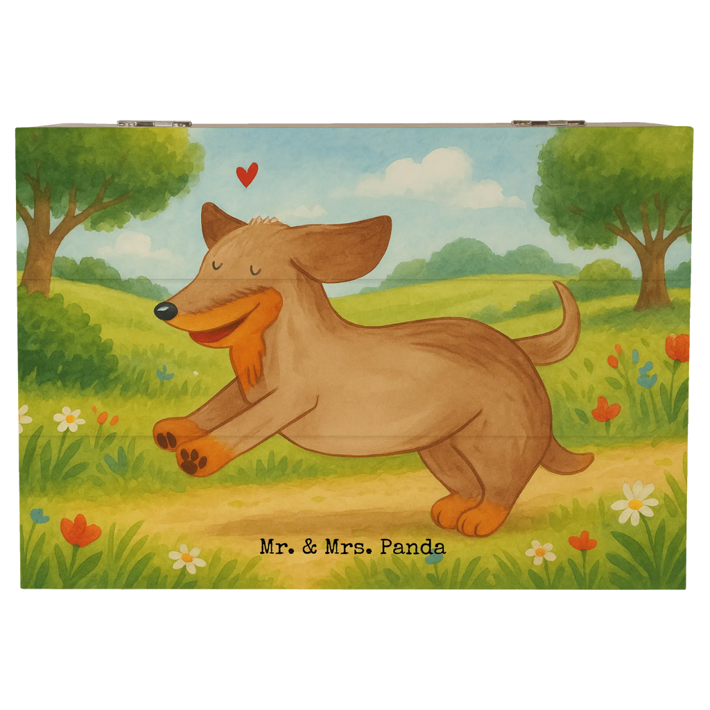 Wooden chest Dog dachshund Design Dekokiste, XXL, Erinnerungsbox, Aufbewahrungsbox, Erinnerungskiste, Kiste, Schatzkiste, Geschenkbox, Schatulle, Truhe, Holzkiste, Geschenkdose, Hund, Hundemotiv, Haustier, Hunderasse, Tierliebhaber, Hundebesitzer, Sprüche, Dachshund, Dackel, Hunde, happy dog