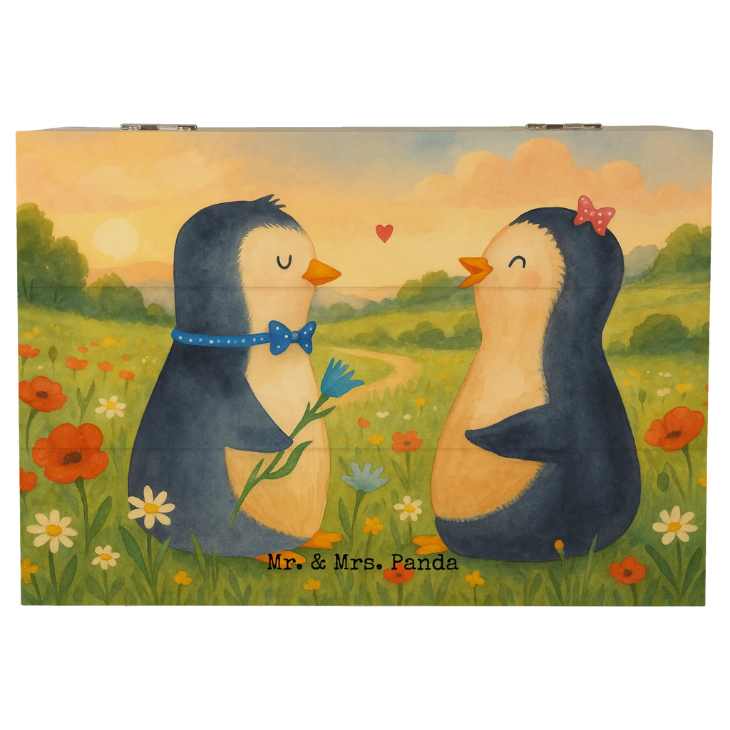 Holzkiste Pinguin Pärchen Design Geschenkdose, Truhe, Geschenkbox, XXL, Dekokiste, Schatulle, Schatzkiste, Aufbewahrungsbox, Kiste, Holzkiste, Erinnerungskiste, Erinnerungsbox, Pinguin, große Liebe, Liebesbeweis, Liebe, Hochzeitstag, Traumpaar, Hochzeit, Liebesgeschenk, Liebespaar, Hochzeitsgeschenk, Pinguine, Jahrestag, Verlobung