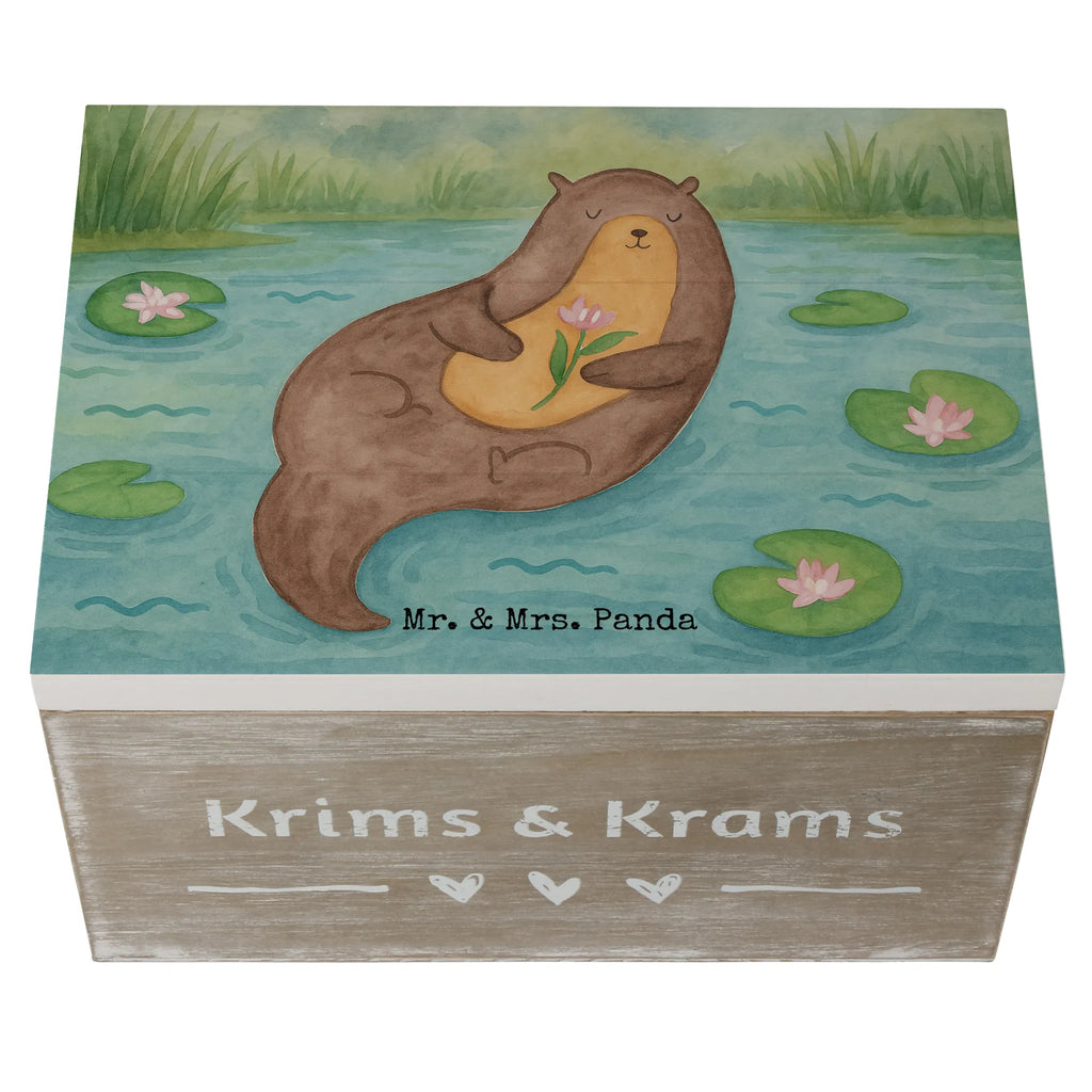 Skrzynia drewniana wydra lilia wodna Design Holzkiste, Kiste, Schatzkiste, Truhe, Schatulle, XXL, Erinnerungsbox, Erinnerungskiste, Dekokiste, Aufbewahrungsbox, Geschenkbox, Geschenkdose, Otter, Fischotter, Seeotter, Otter Seeotter See Otter