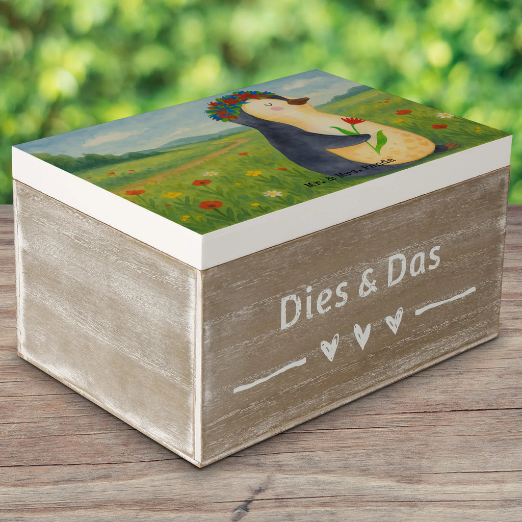Wooden chest Penguin Flower Design Geschenkdose, Schatulle, Holzkiste, Dekokiste, Schatzkiste, Aufbewahrungsbox, XXL, Geschenkbox, Truhe, Kiste, Erinnerungsbox, Erinnerungskiste, Pinguin, Geschenkidee, Leben, Motivation, Blumenkranz, Lebenslust, Wünsche, Liebeskummer, Universum, Pinguine, Ziele, Lebensziele