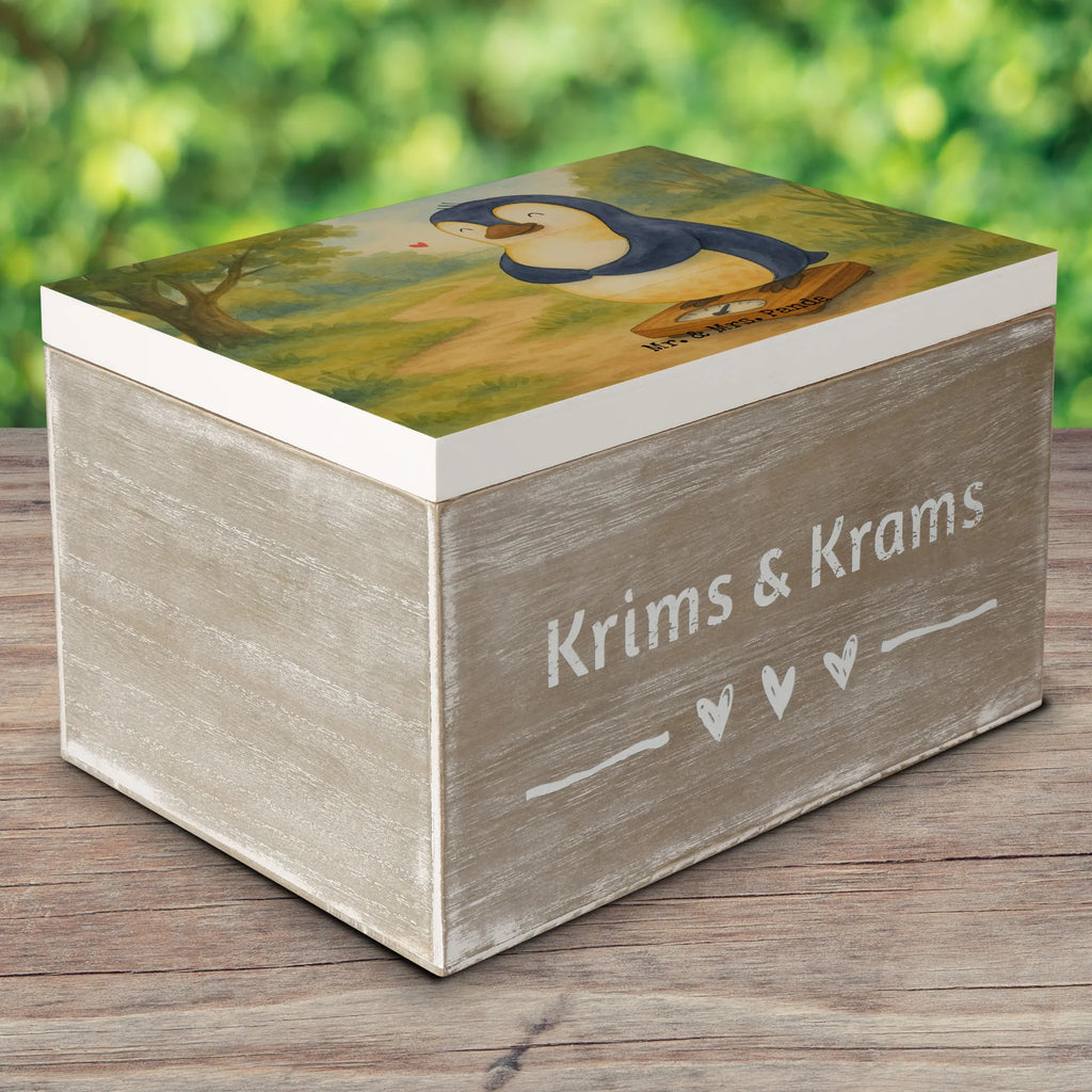 Skrzynia drewniana Pingwin dieta Design XXL, Geschenkbox, Erinnerungskiste, Holzkiste, Schatzkiste, Geschenkdose, Erinnerungsbox, Dekokiste, Truhe, Kiste, Aufbewahrungsbox, Schatulle, Pinguin, Gewicht, Körperliebe, Pinguine, Selbstrespekt, Abspecken, Motivation, Diät, Selbstliebe, Abnehmen